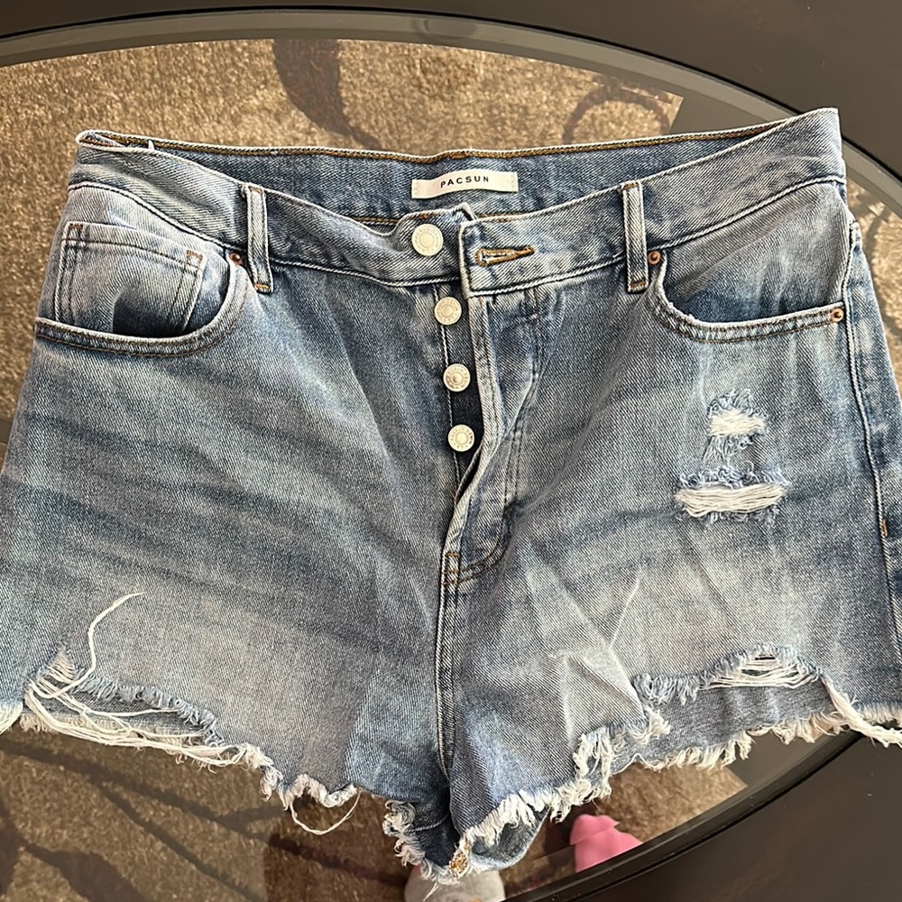 PacSun Blue Jean Shorts Distressed Vintage Style
